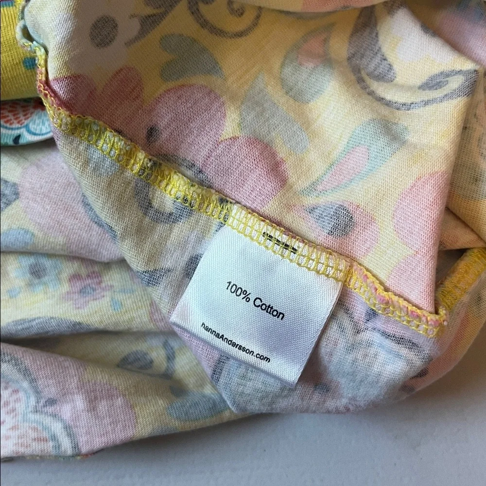 Hanna Andersson Short Sleeve Cotton Yellow Floral Dress with Pockets